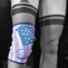 Adidas Dual Color Reversible Wrestling Knee Pad - White Red Blue