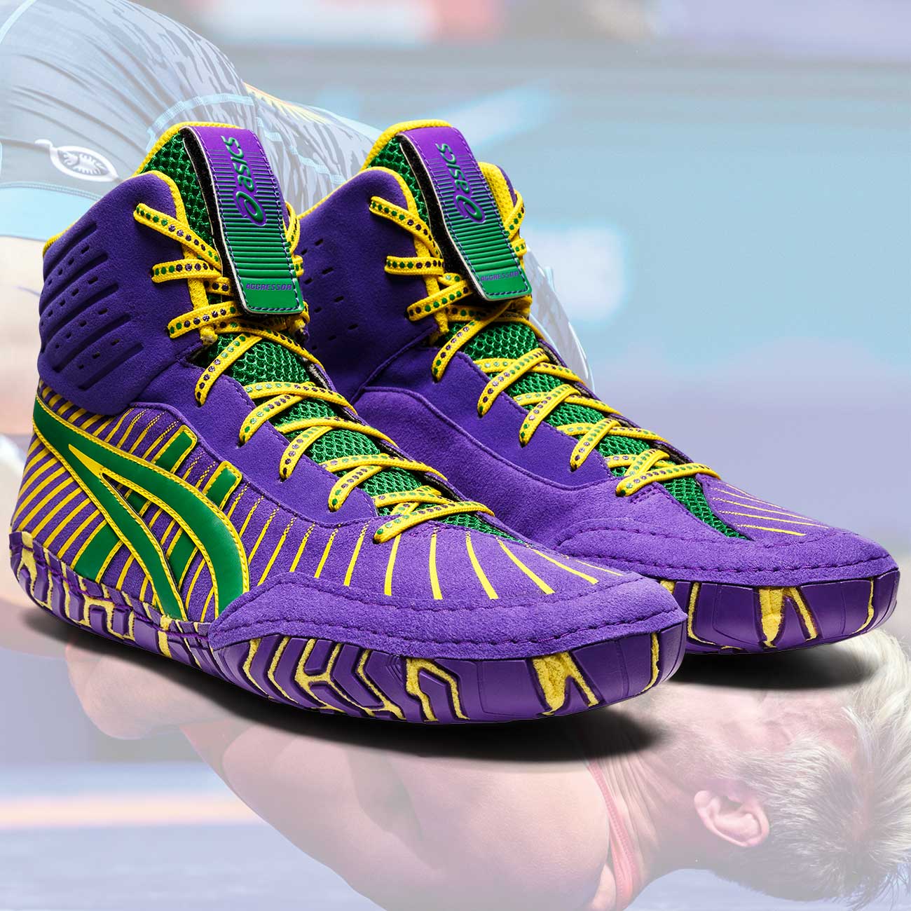 Asics Rulon ASICS Aggressor 4 Wrestling Shoes Purple