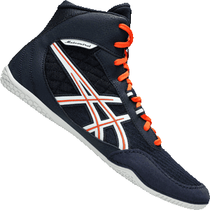Asics Matcontrol 4 Wrestling Shoes Boots  - Navy Blue Orange