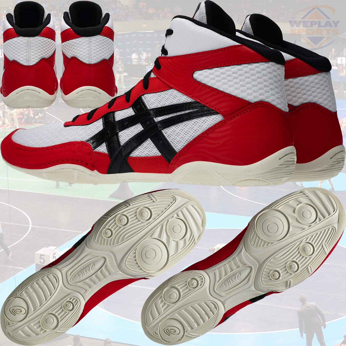 Asics Matflex 7 Wrestling Shoes Red Black
