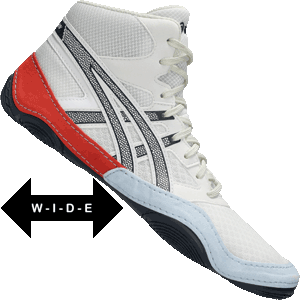 Asics Snapdown 4 Wide Width 2E Wrestling Shoes - White / Navy / Red