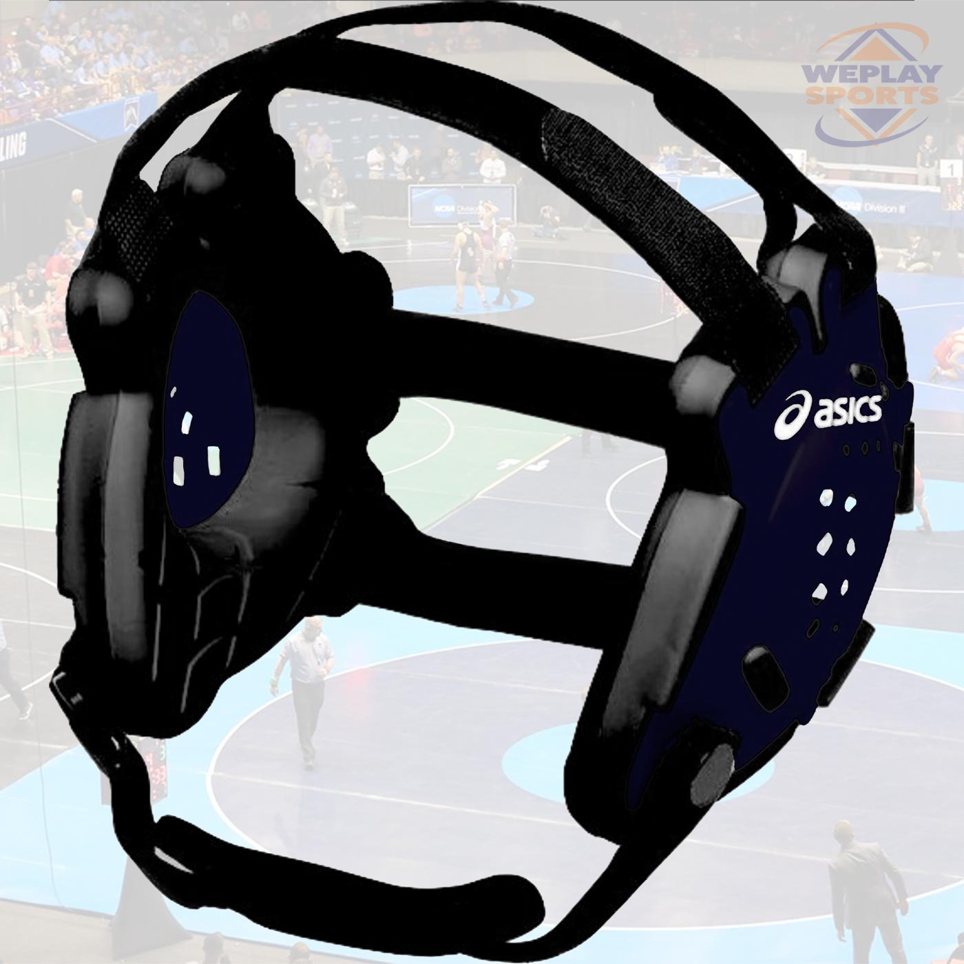 ASICS Conquest Wrestling Headgear _ Navy Blue